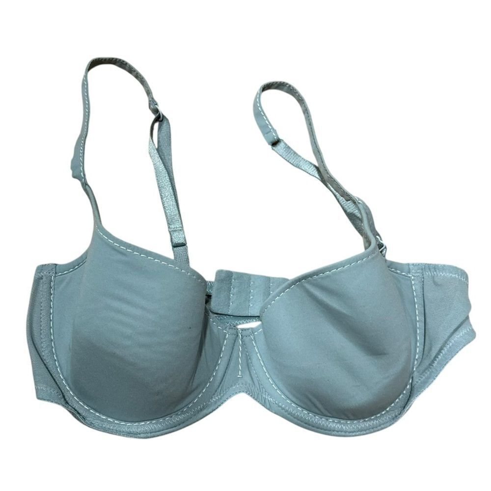 La Perla Blue Gray Contrast Stitch Bra - Picture 4 of 13